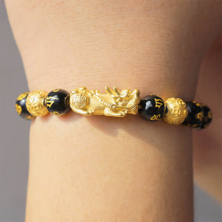 Buddha Gift FengShui PiXiu Obsidian Wealth Bracelet
