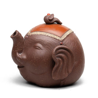 Buddha Gift Cute Elephant Auspicious Clouds Purple Clay Ceramic Teapot