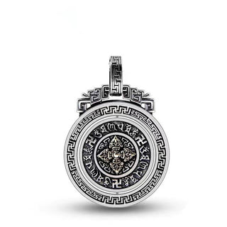 Buddha Gift Tibetan Om Mani Padme Hum Double Dorje Vajra Rotatable Purity Peace Necklace Pendant