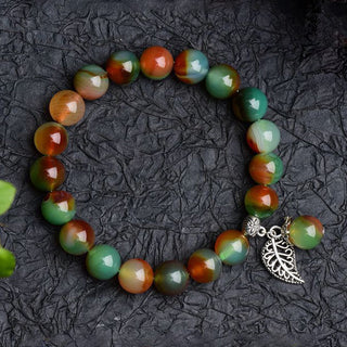 Buddha Gift Tibetan Natural Green Agate Healing Bracelet