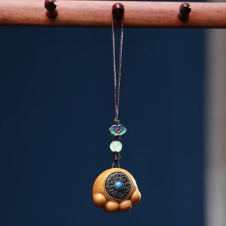 Buddha Gift Sandalwood Small Leaf Red Sandalwood Green Sandalwood Lucky Cat Paw Claw Om Mani Padme Hum Protection Phone Hanging Decoration