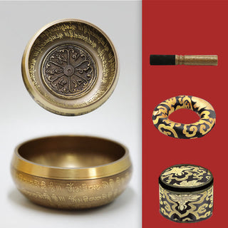 Buddha Gift Tibetan Meditation Sound Bowl Handcrafted for Healing and Mindfulness Singing Bowl Set