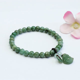Buddha Gift Laughing Buddha Cyan Jade Healing Bracelet