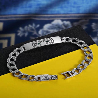 Buddha Gift Tiger Tang Dynasty Flower Design Copper Luck Chain Bracelet