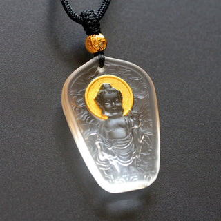 Buddha Gift Tibetan Buddha Liuli Crystal Serenity Necklace Pendant