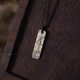 Buddha Gift Making A Fortune Chinese Character Copper Coin Wealth Necklace Pendant