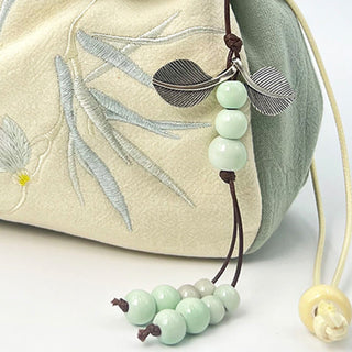 Buddha Gift Suzhou Embroidery Lotus Epiphyllum Magnolia Cotton Linen Tote Crossbody Bag Shoulder Bag Handbag
