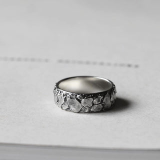 Buddha Gift Rock Pattern Luck Blessing Copper Ring