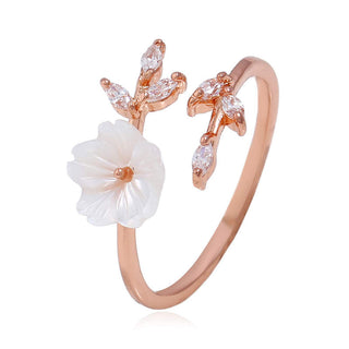 Buddha Gift Plum Blossom Leaf Pattern Copper Luck Ring
