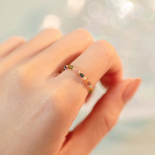 Buddha Gift Natural Tourmaline Positive Love Ring