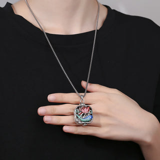 Buddha Gift Koi Fish Lotus Copper Coins Luck Ghau Prayer Box Necklace Pendant