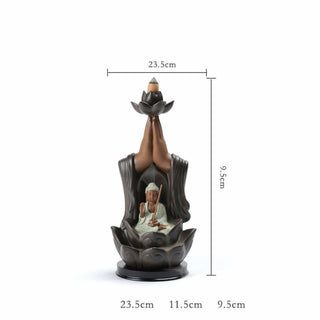 Buddha Gift Buddha Avalokitesvara Chenrezig Ksitigarbha Ceramic Lotus Blessing Backflow Incense Burner