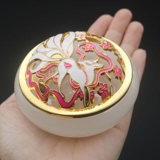 Buddha Gift Nine Tailed Fox Liuli Crystal Healing Meditation Incense Burner