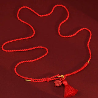 Buddha Gift Natural Cinnabar Dragon Blessing Red String Belly Chain