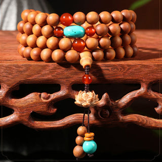 Buddha Gift Tibetan Sandalwood Lotus Enlightenment Charm Mala Bracelet