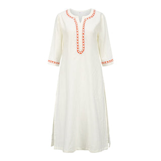 Buddha Gift 2Pcs V-neck Embroidery Yoga Clothing Zen Meditation Cotton Linen Top Pants Women's Set