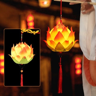 Buddha Gift DIY Lotus Flower Dragon Lantern Tassel Lamp Decoration