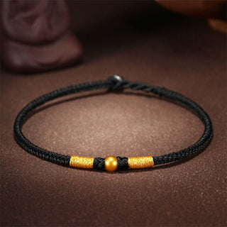Buddha Gift 999 Gold Beads Luck King Kong Knot Handmade Braided Protection Bracelet