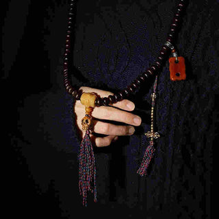 Buddha Gift Tibet 108 Mala Beads Purple Bodhi Seed Bagua Vajra Auspiciousness Bracelet