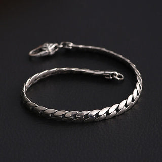 Buddha Gift Double Dorje Vajra Strength Punk Copper Chain Bracelet Necklace