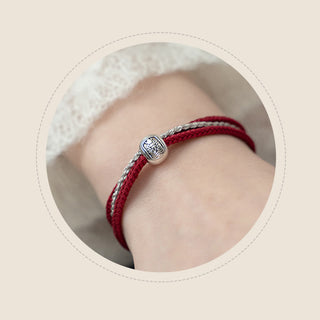 Buddha Gift 925 Sterling Silver Tibetan Zakiram Goddess of Wealth Luck Rope Bracelet