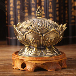 Buddha Gift Tibetan Lotus Shaped Purify Incense Burner