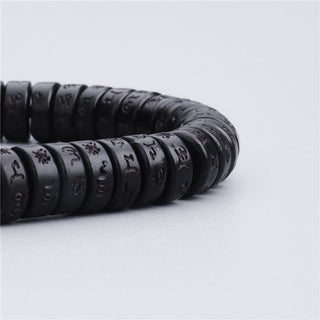 Buddha Gift Tibetan Coconut Shell Beads Engraved Om Mani Padme Hum Mantra Happiness Bracelet