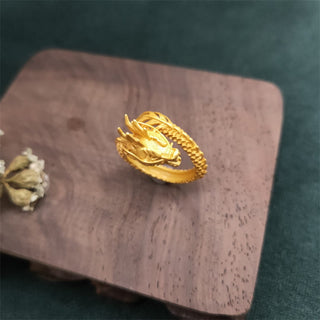 Buddha Gift Golden Dragon Success Strength Ring