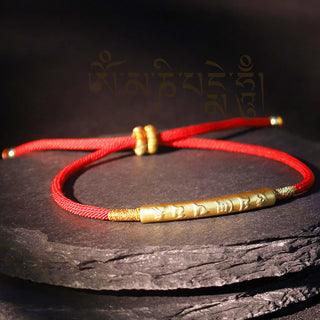 Buddha Gift Tibetan Buddhist Handmade Mani Mantra Lucky Red String Bracelet