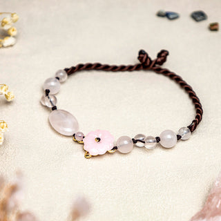 Buddha Gift The Flower of Love Pink Crystal Soothing Anklet