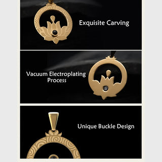 Buddha Gift Lotus Titanium Steel Enlightenment Projection Shurangama Mantra Necklace Pendant
