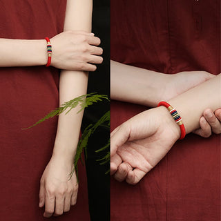 Buddha Gift Tibetan Handmade Colorful King Kong Knot Five Elements Luck Braid String Bracelet