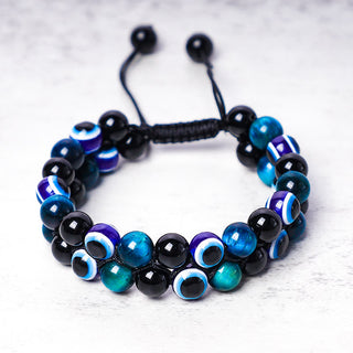 Buddha Gift Evil Eye Hematite Tiger Eye Protection Beaded Bracelet