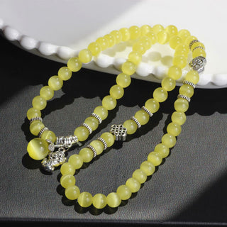 Buddha Gift Cat Eye PiXiu Support Triple Wrap Bracelet