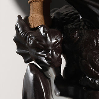 Buddha Gift Nordic Dragon Ceramic Backflow Smoke Fountain Meditation Healing Incense Burner Led Ball Decoration