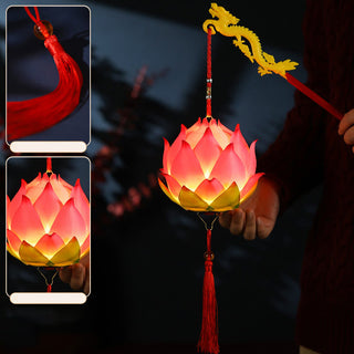 Buddha Gift DIY Lotus Flower Dragon Lantern Tassel Lamp Decoration