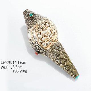 Buddha Gift Tibetan Handmade Engraved Shankha Buddha Conch Shell Wealth Positive Decoration