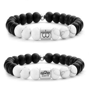 Buddha Gift 12 Constellations of the Zodiac Natural Frosted Stone White Turquoise Bead Fortune Bracelet