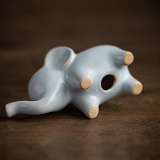 Buddha Gift Small Ceramic Elephant Home Tea Pet Figurine Desk Decoration