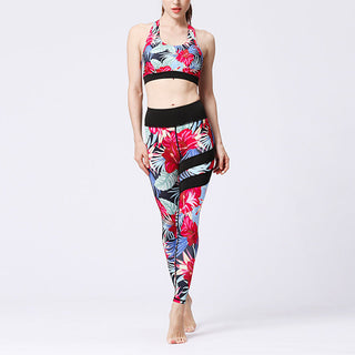 Buddha Gift 2Pcs Sunflower Flowers Leaves Print Top Pants Sports Fitness Yoga Women's Yoga Sets