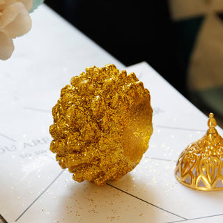 Buddha Gift Gold Pine Cone Pattern Spiritual Rituals Mini Incense Burner Home Tabletop Decor