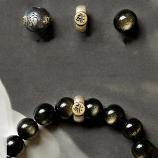 Buddha Gift Chinese Zodiac Natal Buddha Obsidian Purification Bracelet