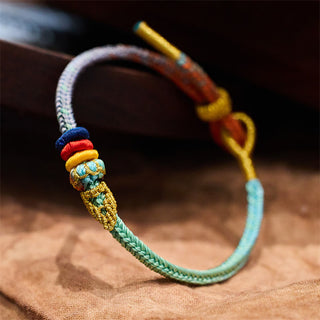Buddha Gift Colorful Rope Eight Thread Peace Knot Luck Handmade Bracelet