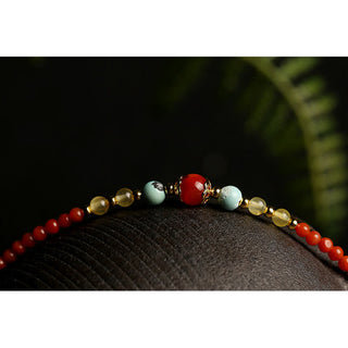 Buddha Gift 925 Sterling Silver Natural Red Agate Amber Peony Confidence Charm Necklace Pendant