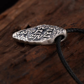 Buddha Gift Tibetan 925 Sterling Silver Om Mani Padme Hum Dorje Vajra Engraved Strength Necklace Pendant