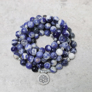 Buddha Gift Natural Blue Aventurine Lotus Peace Necklace Bracelet
