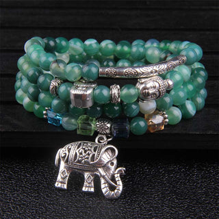 Buddha Gift Natural Agate Elephant Buddha Hope Bracelet