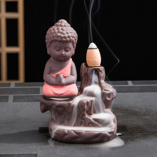 Buddha Gift  Backflow Smoke Fountain Ceramic Blessing Incense Burner Decoration