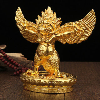 Buddha Gift Tibetan Gold Garuda Bird Alloy Protection Home Decoration