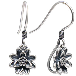 Buddha Gift 925 Sterling Silver Lotus Flower Enlightenment Earrings
